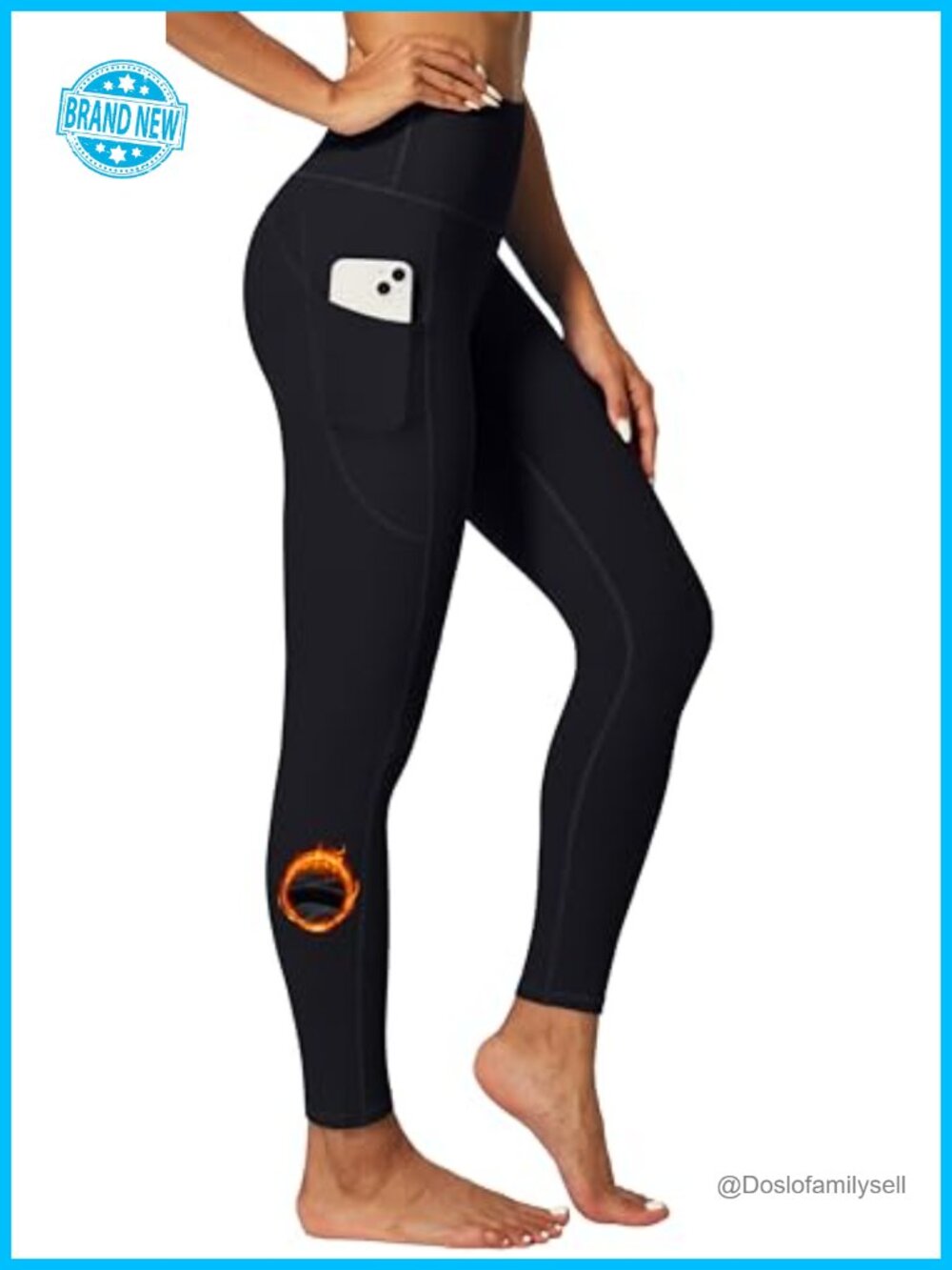 Fleece-Lined Thermal Winter Leggings with Pockets